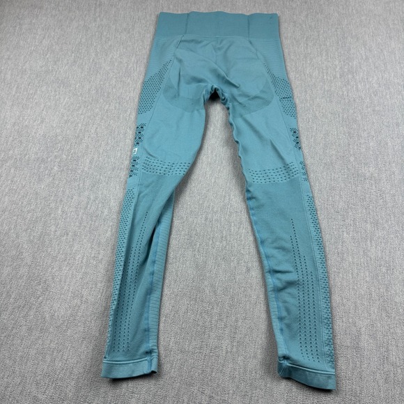 Gymshark Leggings Womens Small Blue Flawless Knit Tight 26" Yoga Gym Pants - Picture 12 of 13